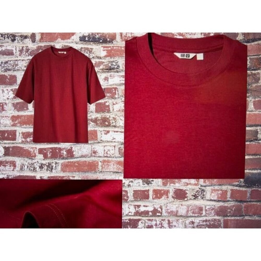 UNIQLO Cotton Tee Men's XLarge Crewneck Cotton Red Short Sleeve